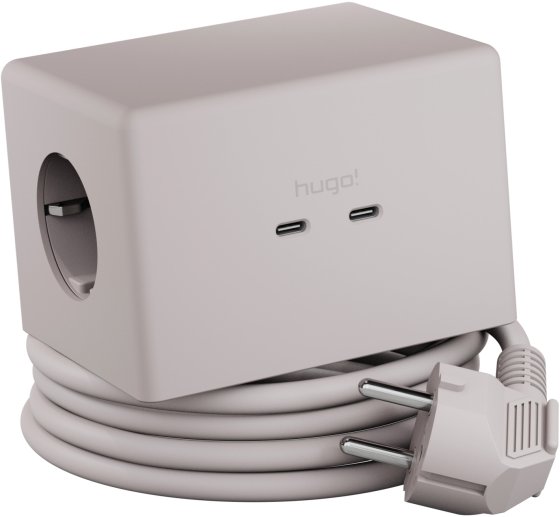 hugo! ONE Steckdosenwürfel mit USB C 20W PD cream white - Produktbild