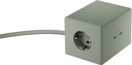hugo! ONE Steckdosenwürfel mit USB C 20W PD mint green - Produktansicht