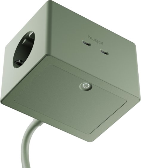 hugo! ONE Steckdosenw&uuml;rfel mit USB C 20W PD mint green - Produktansicht