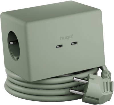 hugo! ONE Steckdosenwürfel mit USB C 20W PD mint green