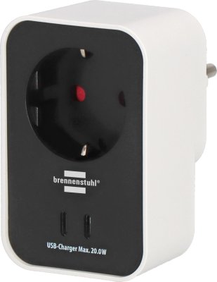 brennenstuhl&reg;Connect WiFi Steckdosenadapter WA 3600 PD01, 2x USB C, wei&szlig;/schwarz