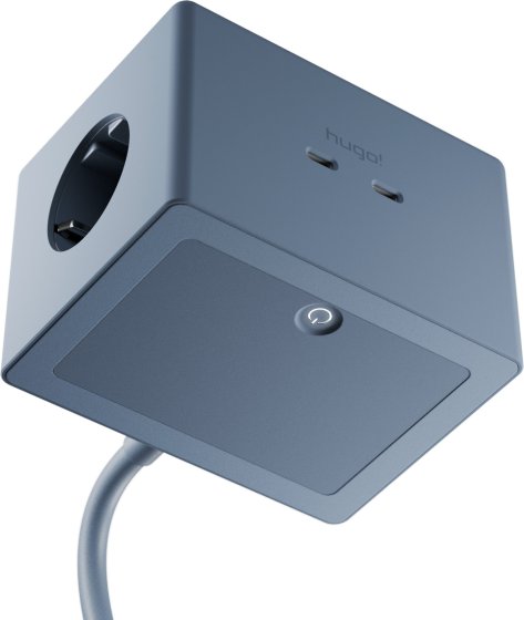 hugo! ONE Steckdosenwürfel mit USB C 20W PD ice blue - Produktansicht
