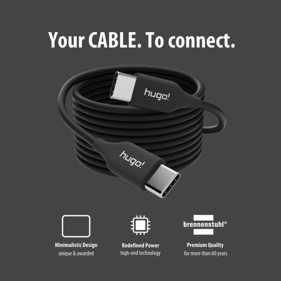hugo! CABLE Ladekabel USB C 100W 2m deep black - Anwendungsbild