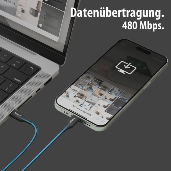 hugo! CABLE Ladekabel USB C 100W 2m deep black - Anwendungsbild