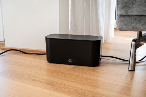 Kabelbox für Steckdosenleisten schwarz - Anwendungsbild