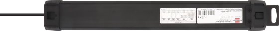 Premium-Line Steckdosenleiste 6-fach mit 2x USB C PD 65W und USB A 18W, schwarz 3m H05VV-F3G1.5 - Produktansicht