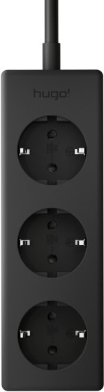 hugo! MAGNETIC Steckdosenleiste 3-fach mit magnetischer Unterseite, deep black - Produktansicht