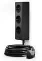 hugo! MAGNETIC Steckdosenleiste 3-fach mit magnetischer Unterseite, deep black - Produktbild