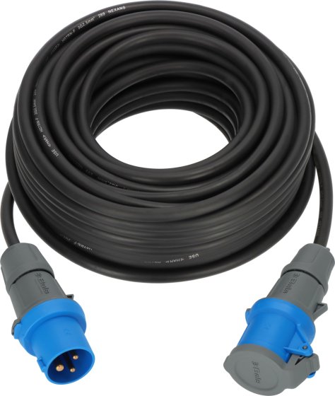 Camping CEE Verl&auml;ngerungskabel IP44 25m H07RN-F 3G2,5 schwarz CEE 230V/16A Stecker und Kupplung - Produktbild