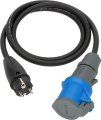 Camping Adapterkabel IP44 1,5m schwarz H07RN-F 3G2,5 Schutzkontakt-Stecker, Kupplung CEE 230V/16A - Produktbild