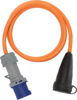 Camping Adapterkabel IP44 1,5m orange H07RN-F 3G2,5 Schutzkontakt-Kupplung, CEE-Stecker 230V/16A