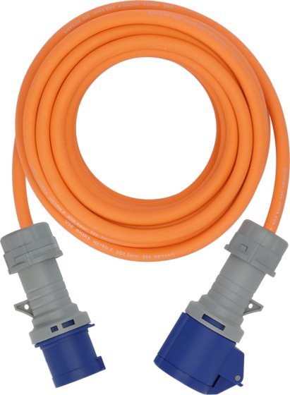 Camping CEE Verl&auml;ngerungskabel IP44 10m H07RN-F 3G2,5 orange CEE 230V/16A Stecker und Kupplung - Produktansicht
