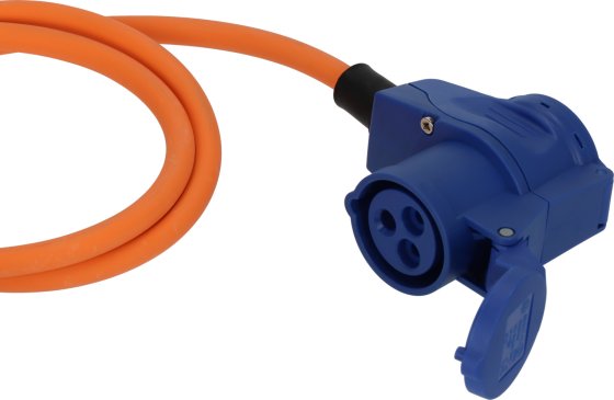Camping CEE Verl&auml;ngerungskabel IP44 3m orange H07RN-F 3G2,5 CEE-Stecker, Winkelkupplung 230V/16A - Produktansicht